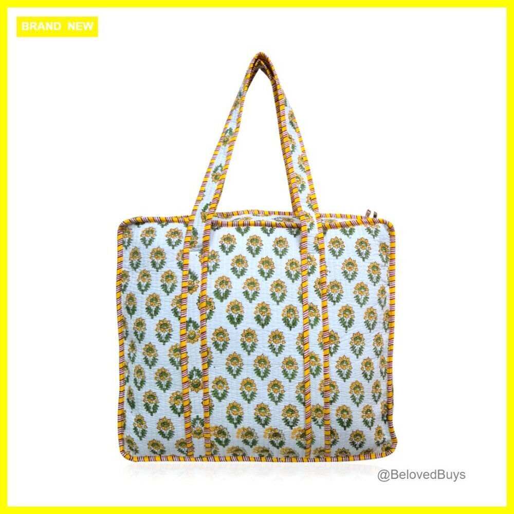 Large Cotton Tote Bag Lightweight Travel Shoulder Bag 18x16